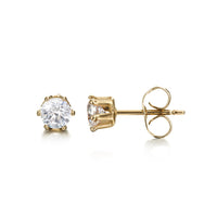 18ct Heavy Yellow Gold Plated Simulated Diamond Stud Earring