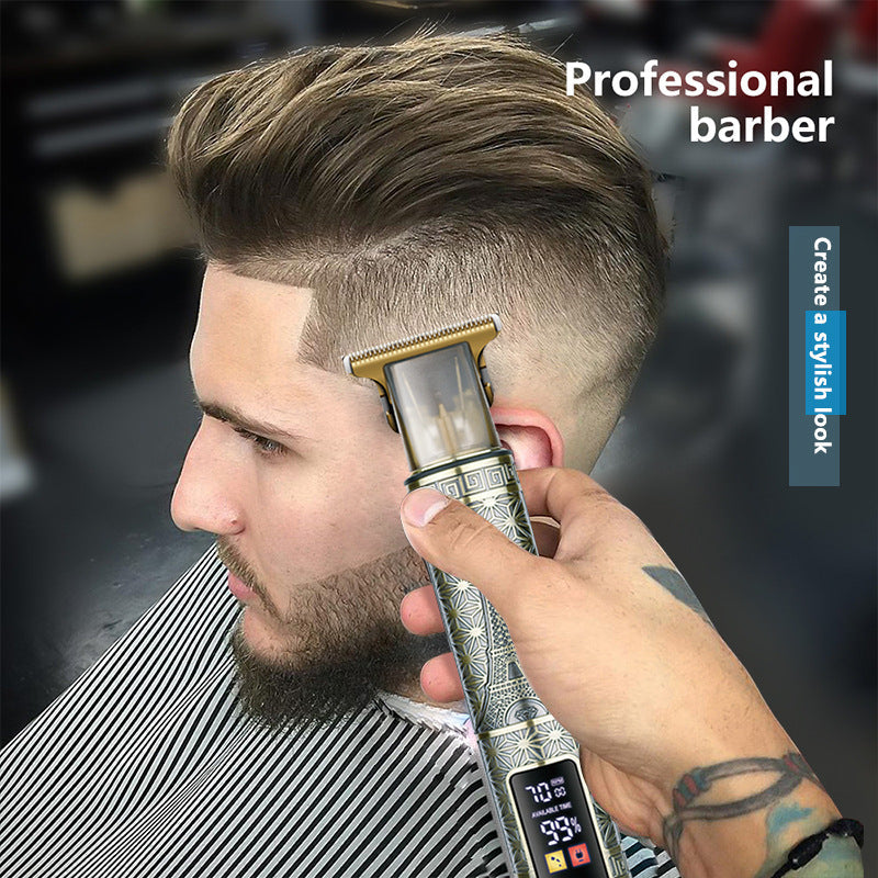 NNEDSZ Professional Buddha head Design Hair Clipper - Cordless Hair Trimmer with Digital Display, Adjustable Guards, and USB Charging