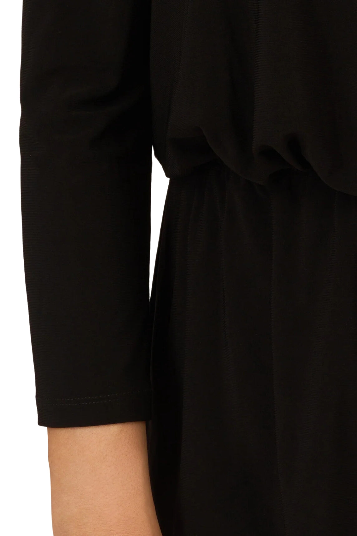Adrianna Papell Off The Shoulder 3/4 Sleeve with Feather Accents-2