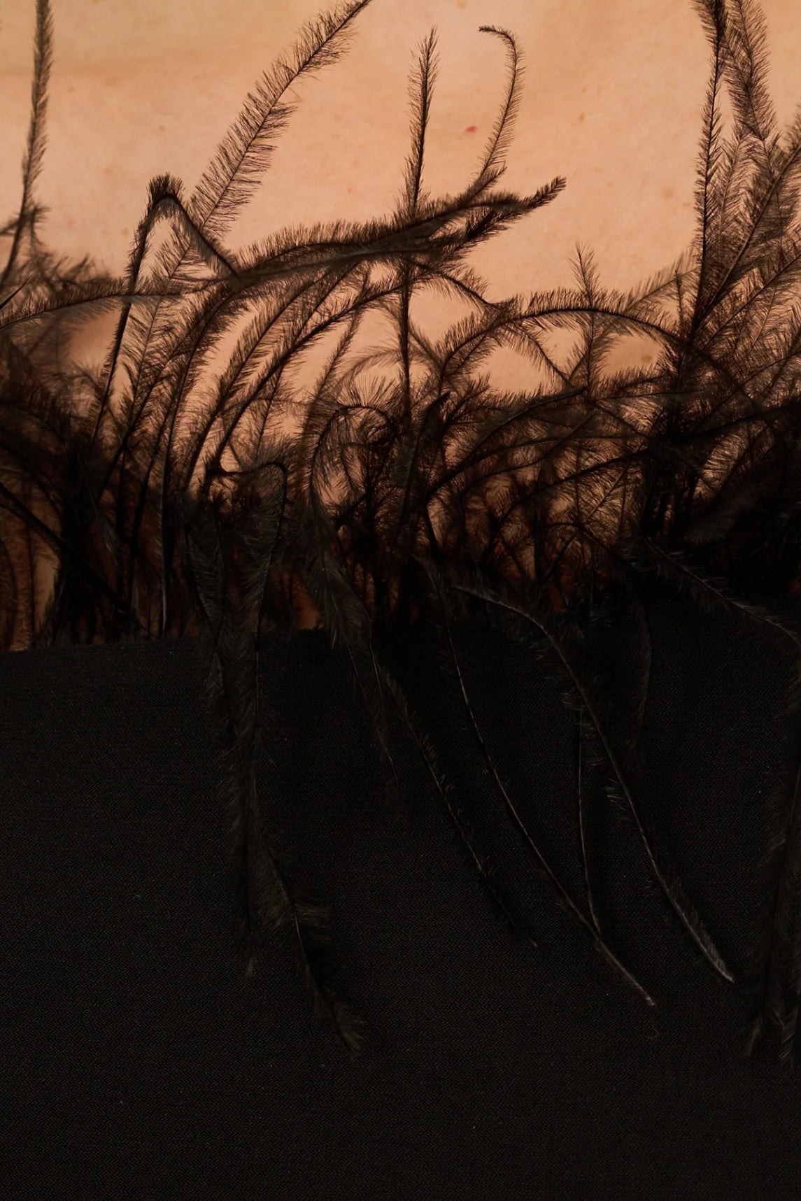 Adrianna Papell Off The Shoulder 3/4 Sleeve with Feather Accents-4